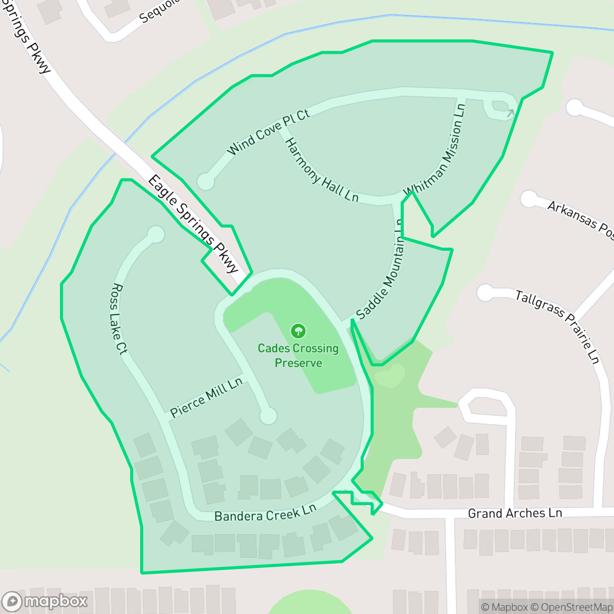 Map showing the location of Cades Crossing, Atascocita, TX
