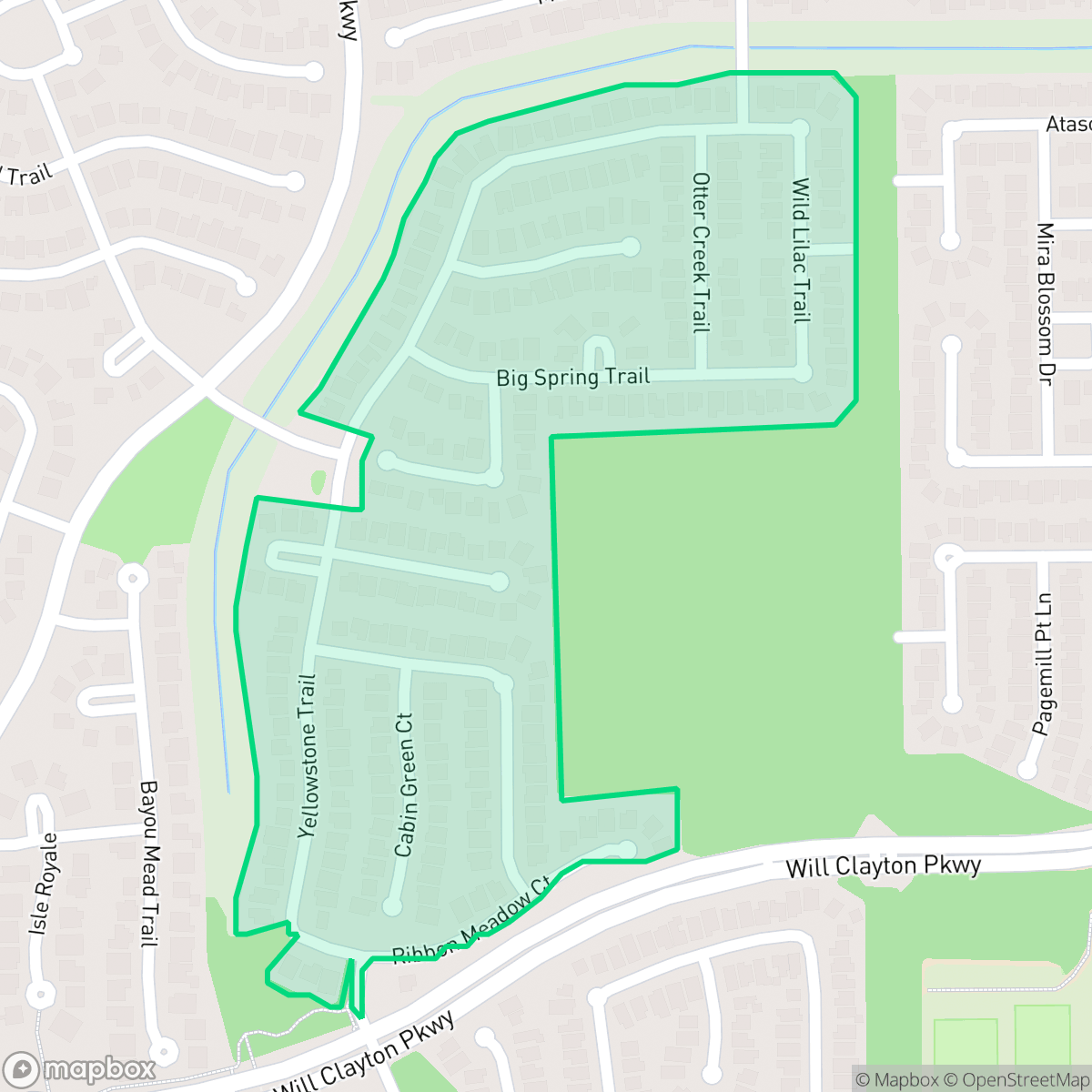 Map showing the location of Sierra Ridge, Atascocita, TX