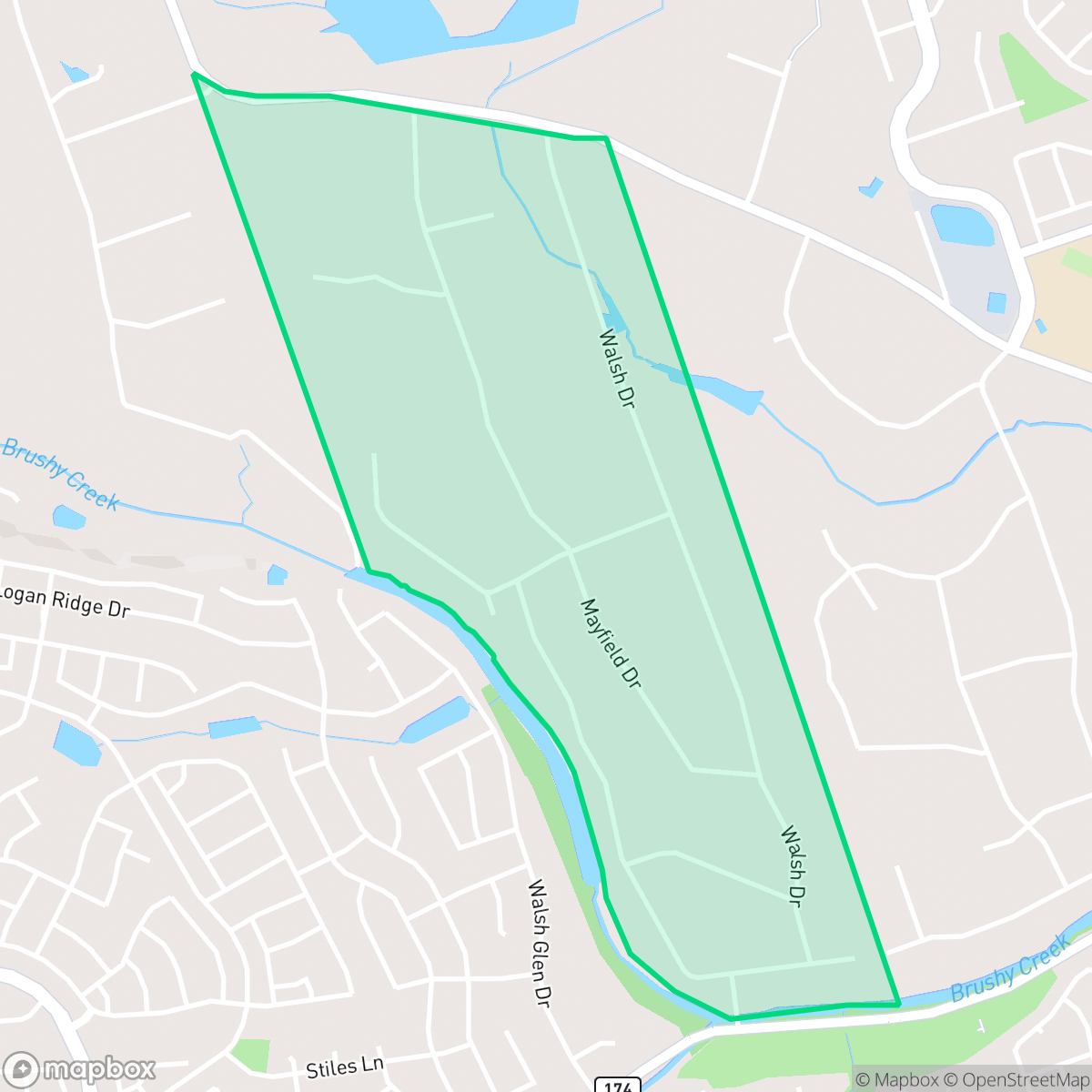 Map showing the location of Brushy Bend Park, Brushy Creek, TX