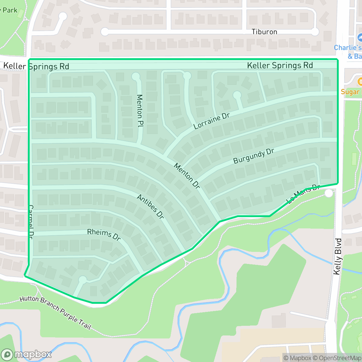Map showing the location of Bel Air of Josey Ranch, Carrollton, TX