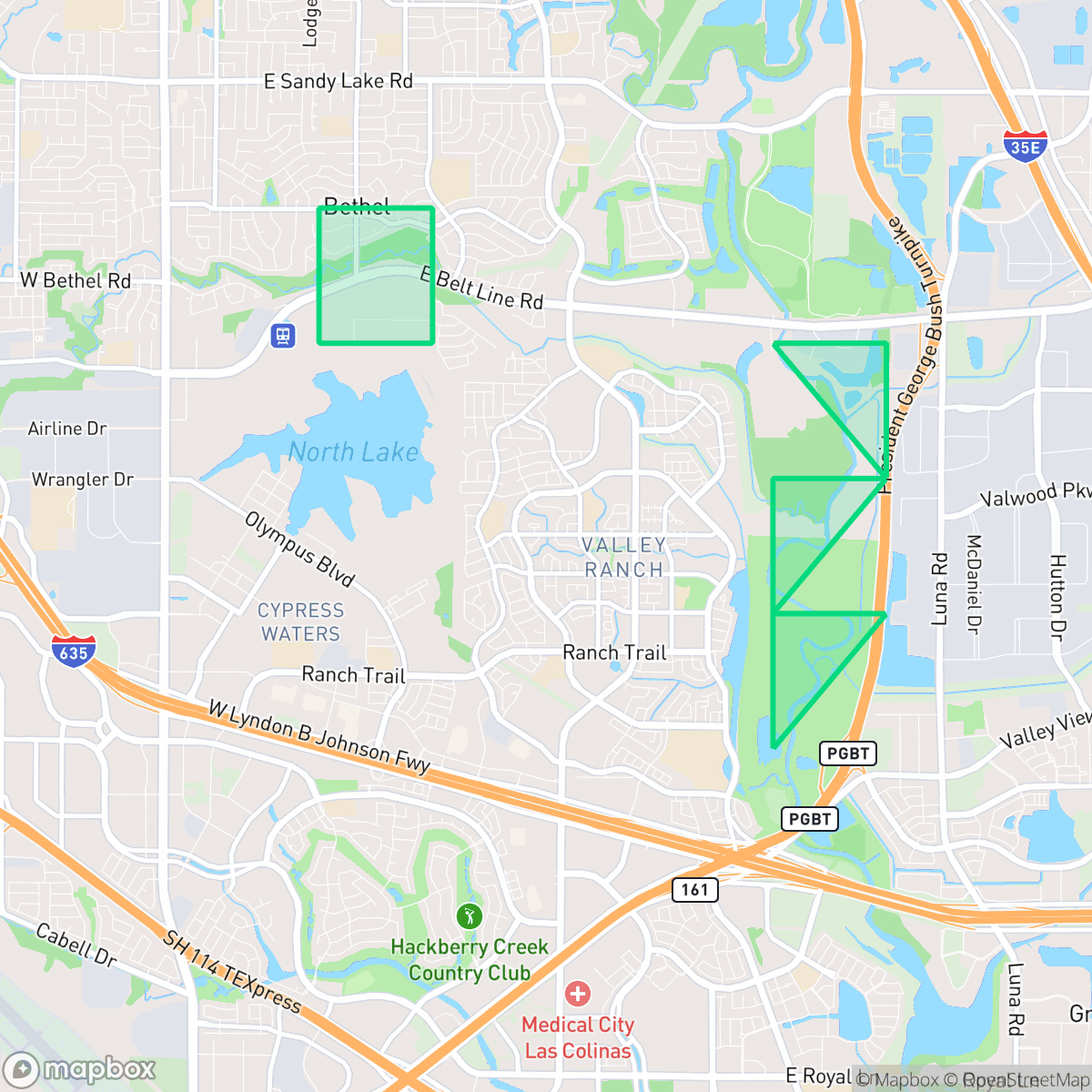 Map showing the location of Coppell, Dallas, TX