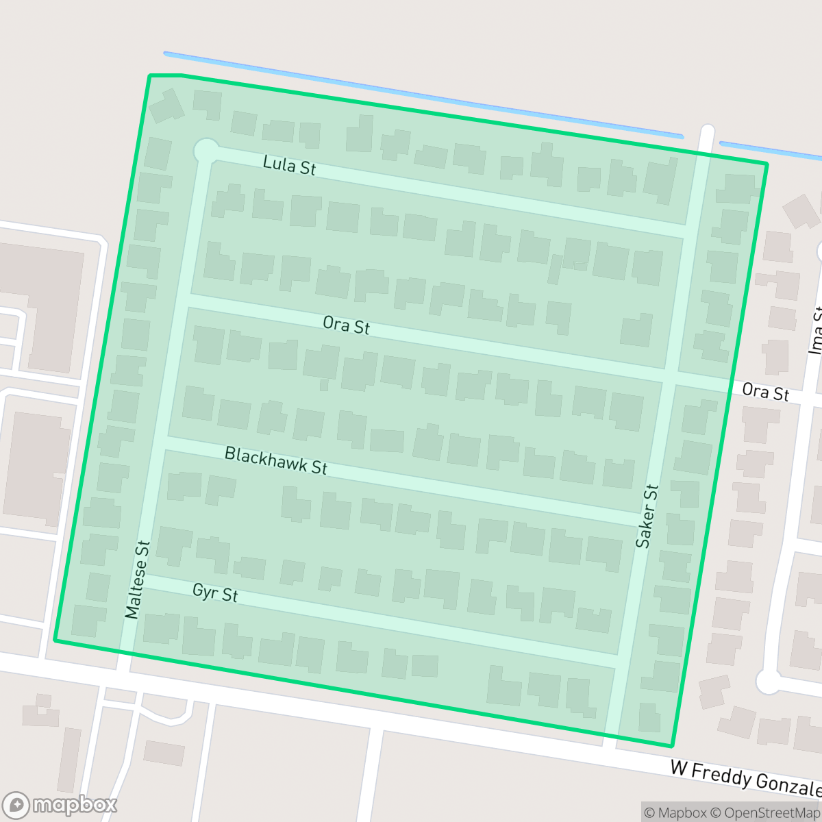 Map showing the location of Falcon's Landing, Edinburg, TX