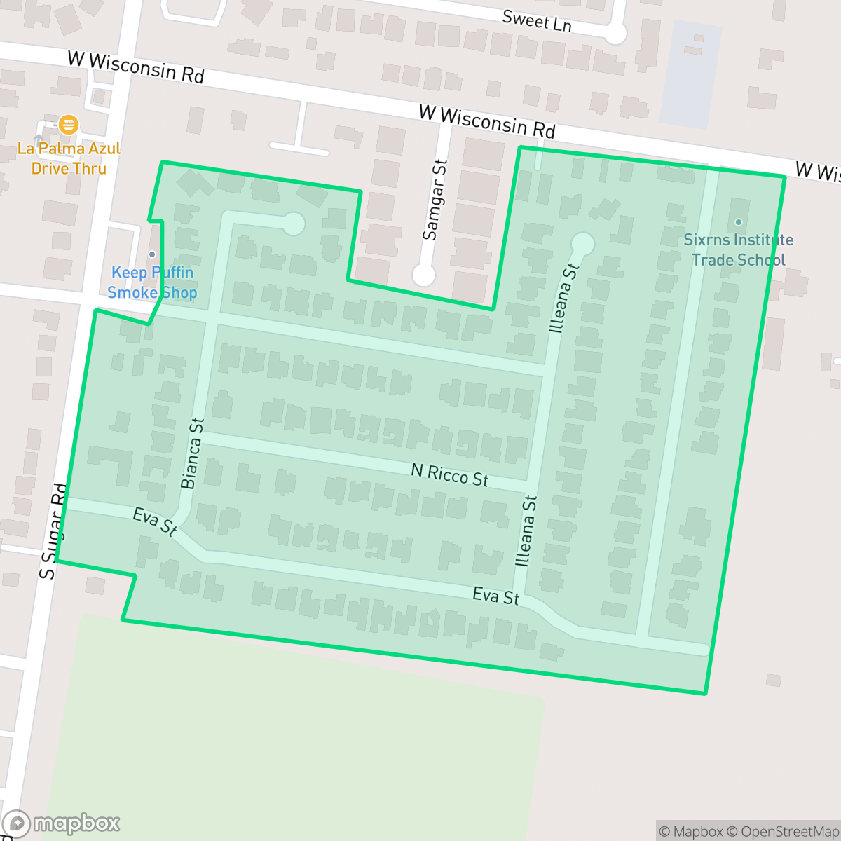 Map showing the location of Lantana Estates, Edinburg, TX