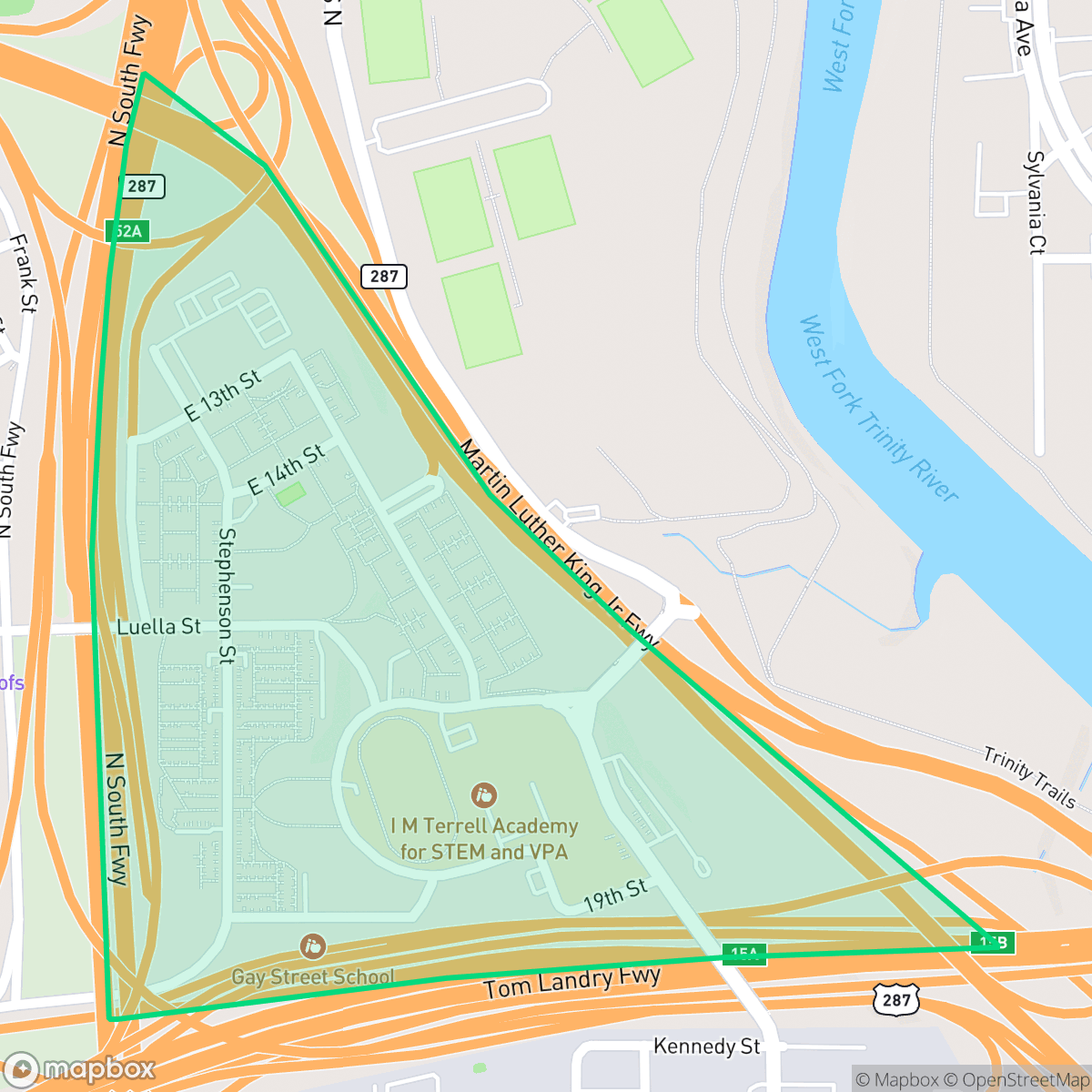 Map showing the location of Butler, Fort Worth, TX