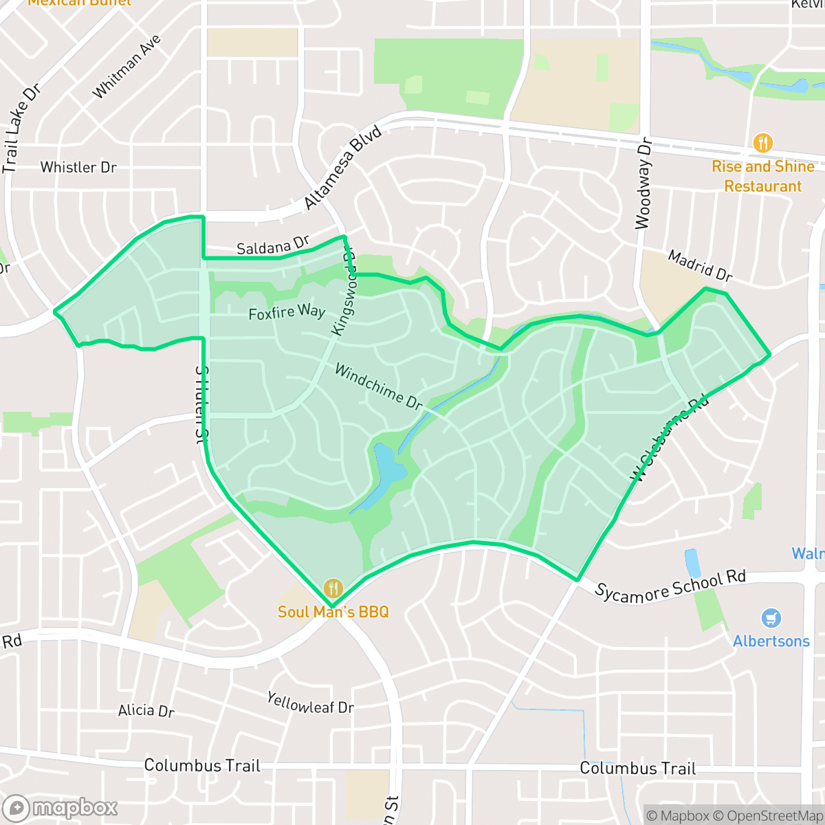 Map showing the location of Candleridge, Fort Worth, TX