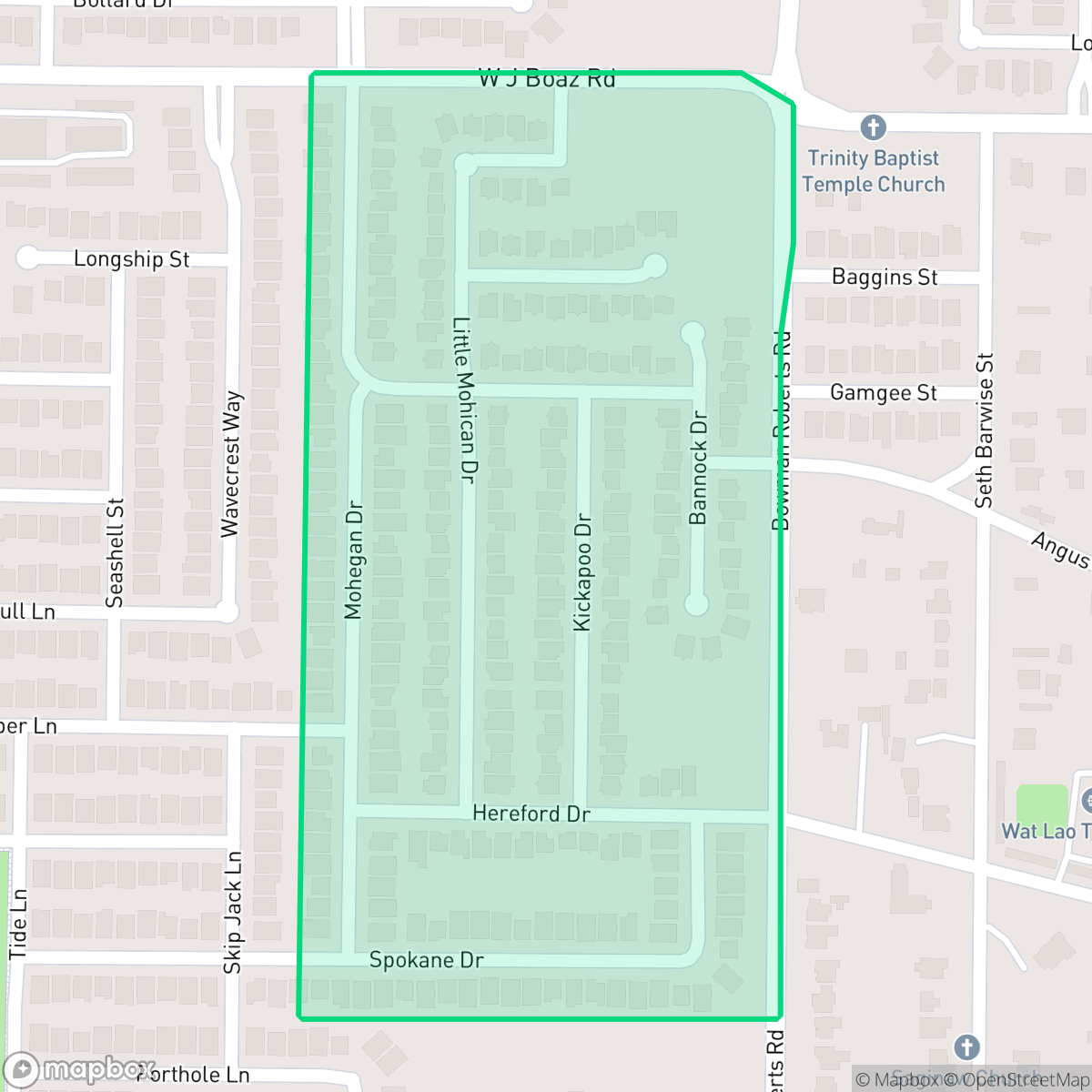 Map showing the location of Cheyenne Ridge, Fort Worth, TX
