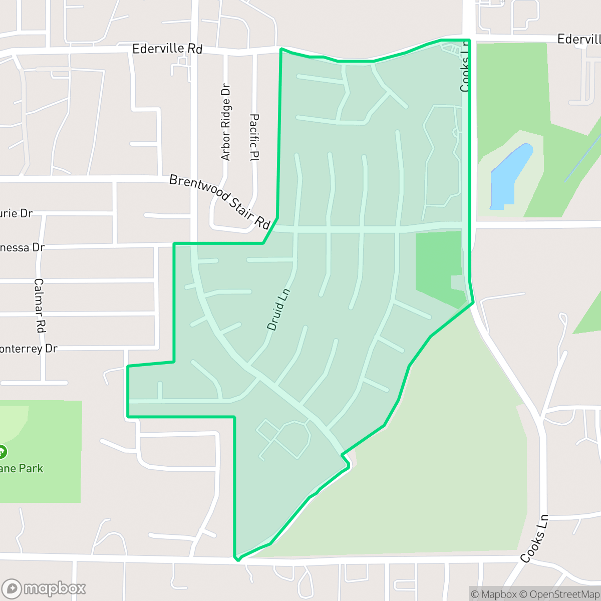 Map showing the location of Cookes Meadow, Fort Worth, TX