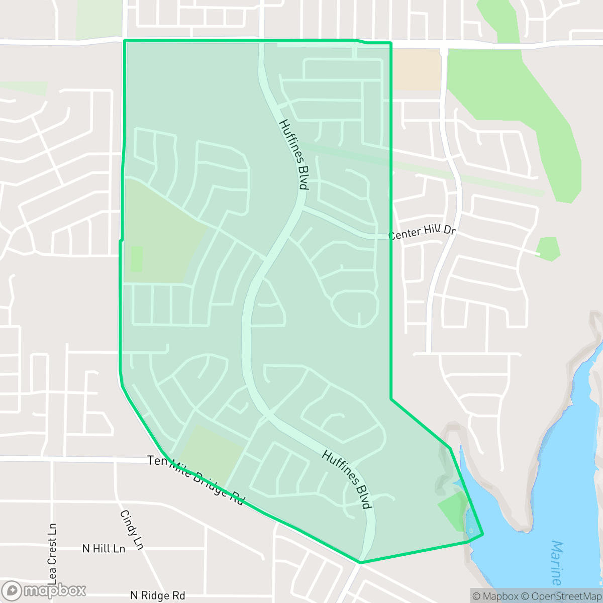 Map showing the location of Marine Creek Ranch, Fort Worth, TX
