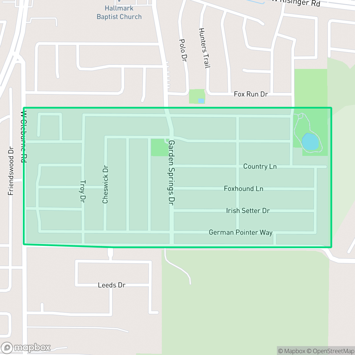 Map showing the location of Poynter Crossing, Fort Worth, TX