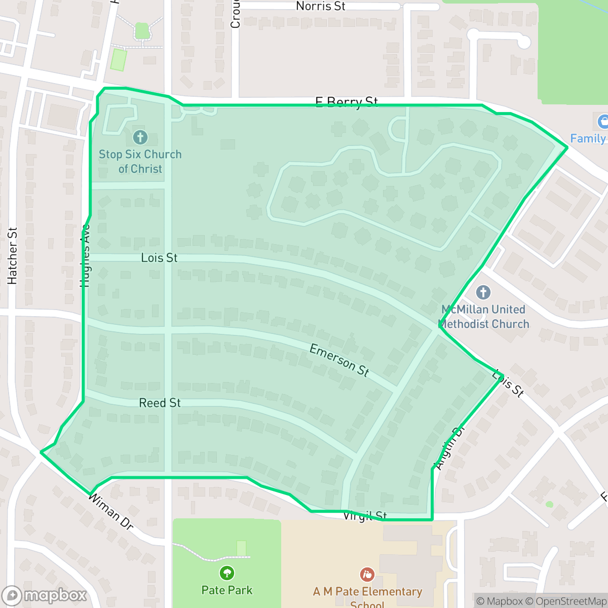 Map showing the location of South Edgewood, Fort Worth, TX