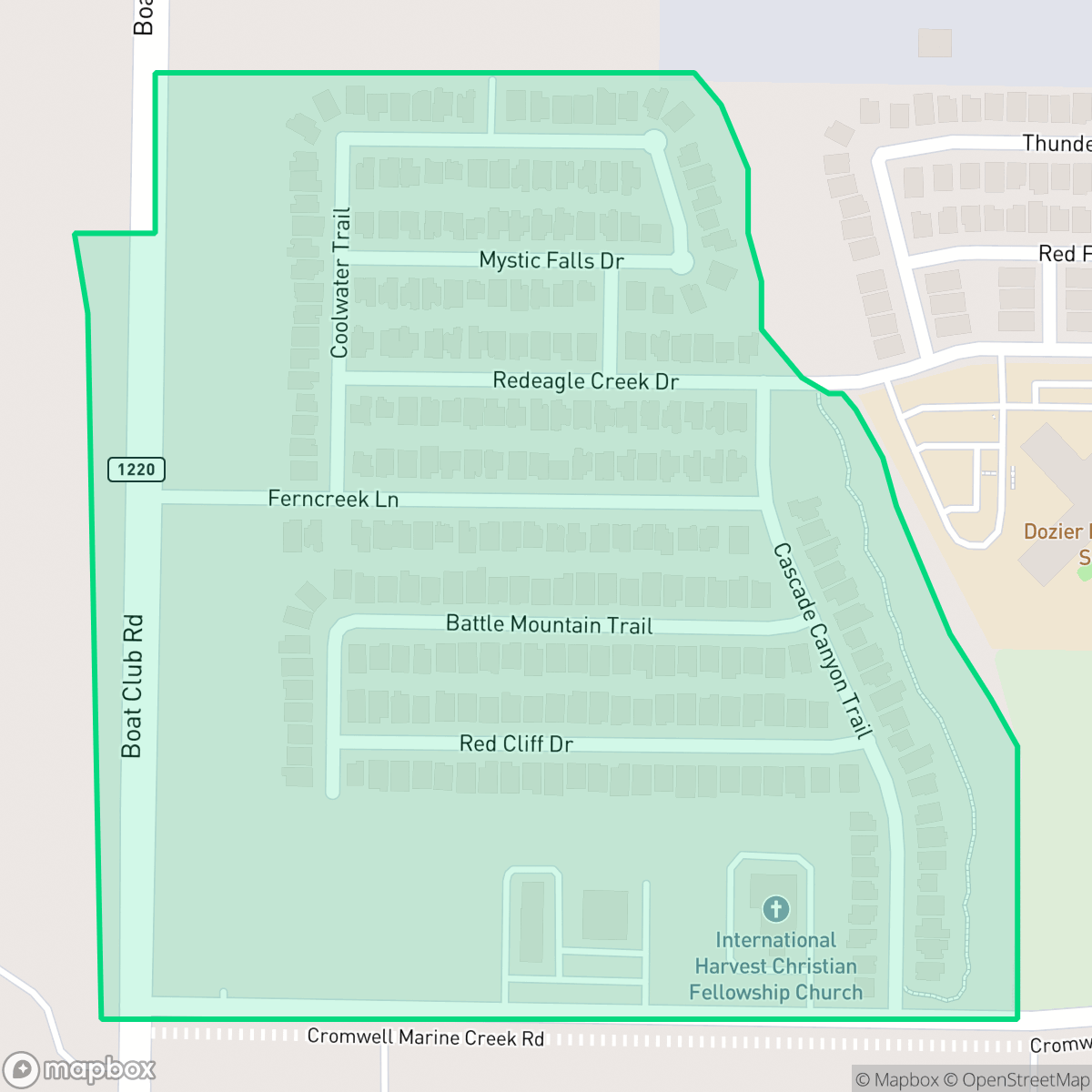 Map showing the location of The Trails of Marine Creek, Fort Worth, TX