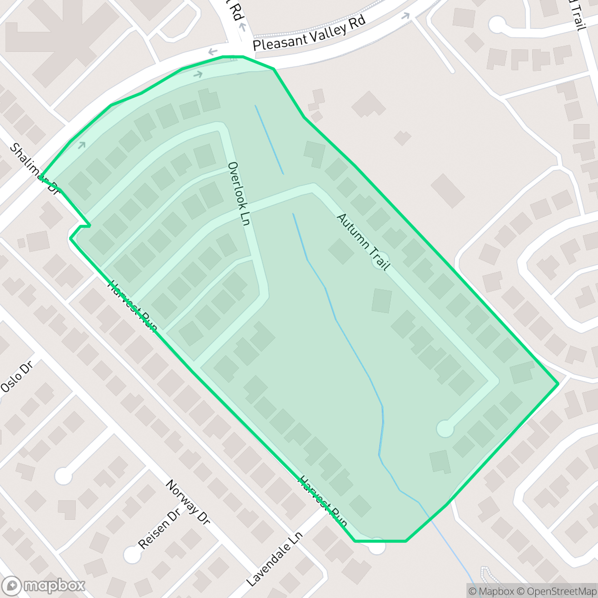 Map showing the location of Fall Creek Estates, Garland, TX