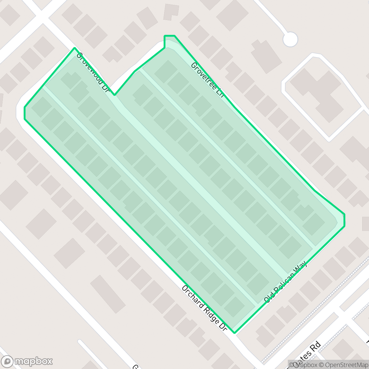 Map showing the location of Gatewood Estates, Garland, TX