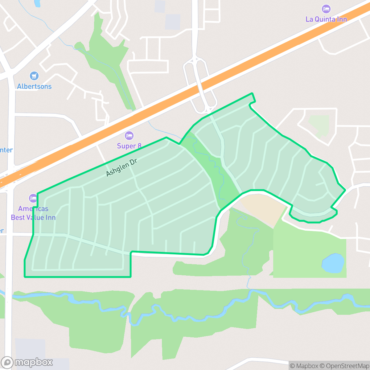 Map showing the location of Oaks, Garland, TX