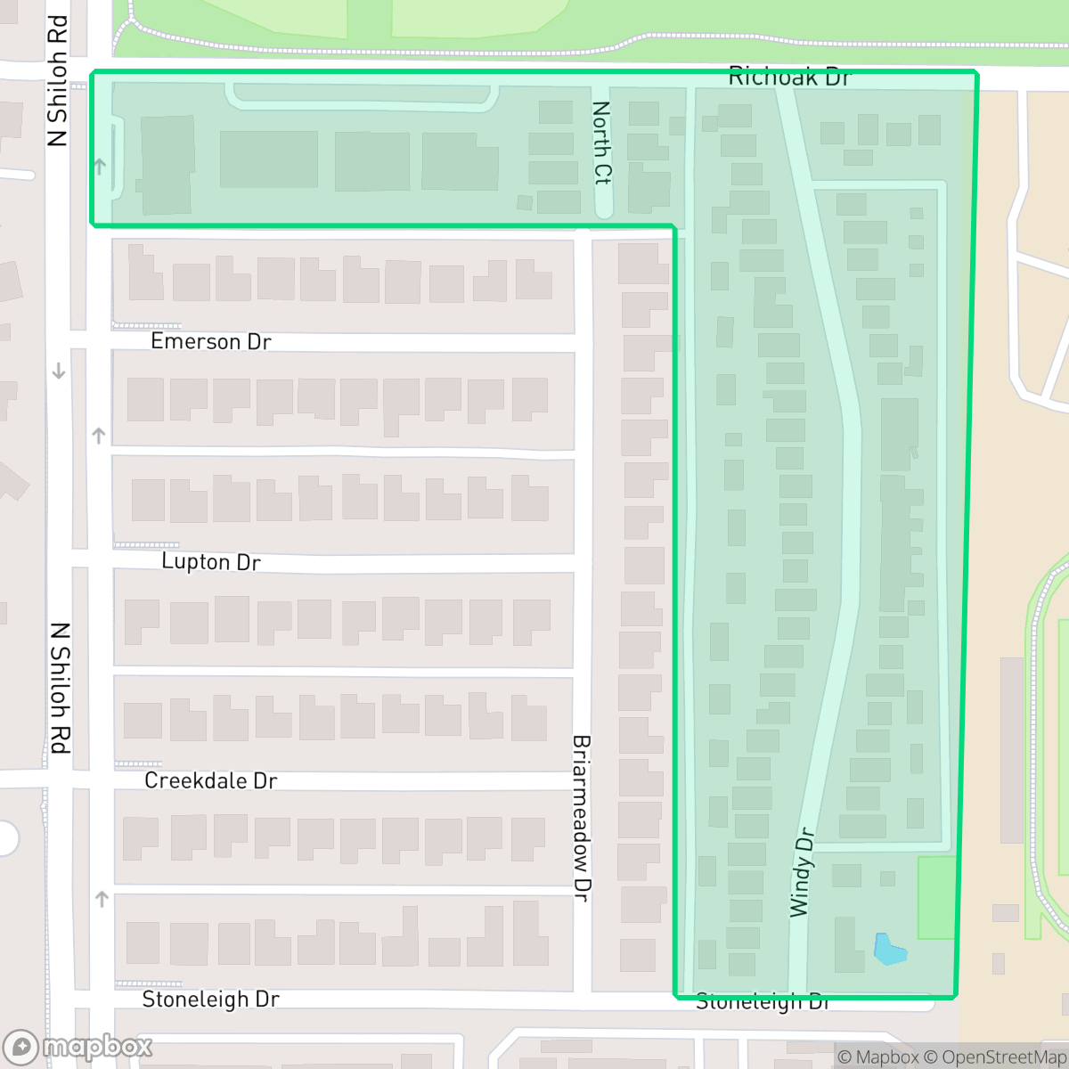 Map showing the location of Park North, Garland, TX