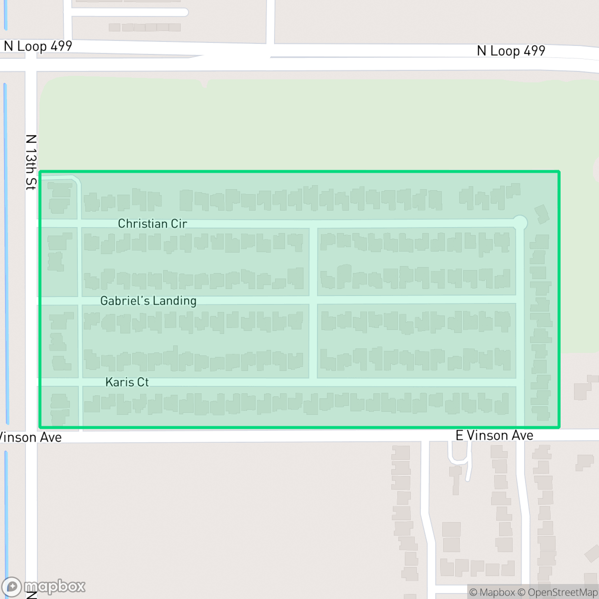 Map showing the location of Adam's Crossing, Harlingen, TX