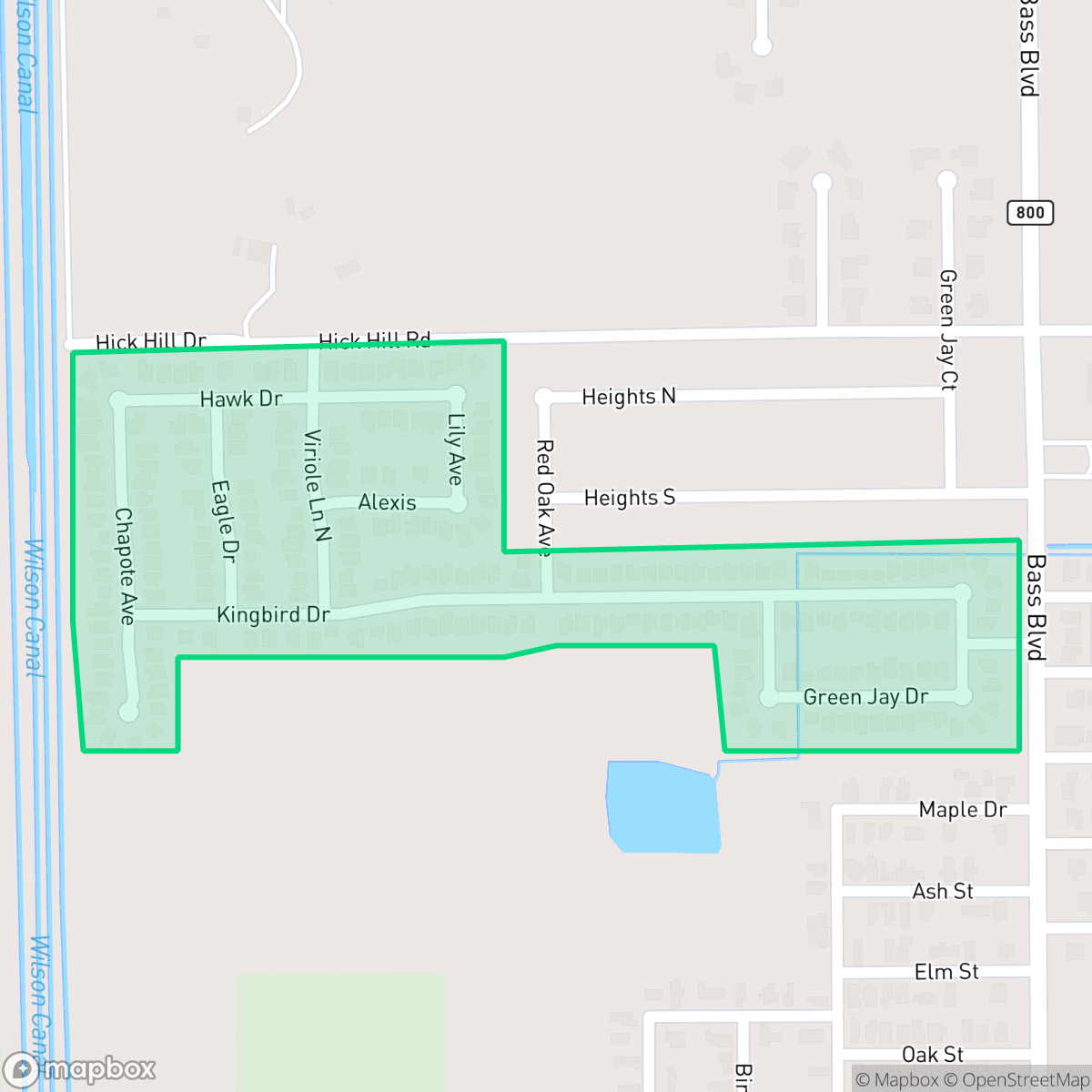Map showing the location of Hickory Hill, Harlingen, TX
