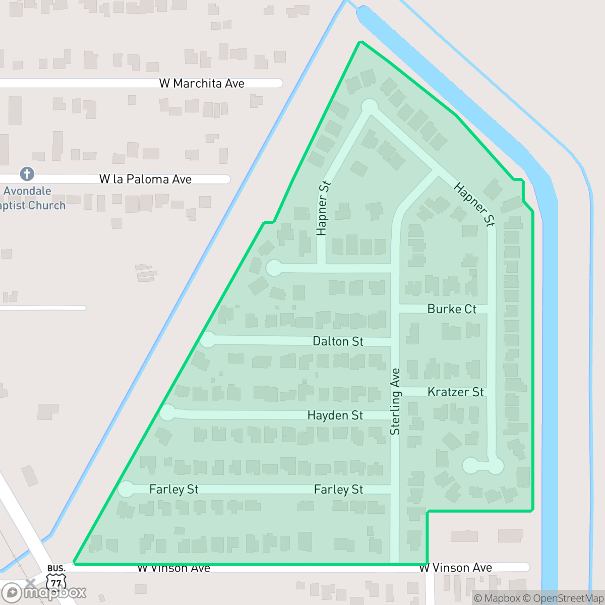 Map showing the location of Secluded Acres, Harlingen, TX
