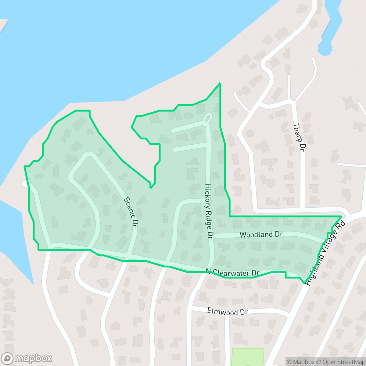 Map showing the location of Clearwater B, Highland Village, TX