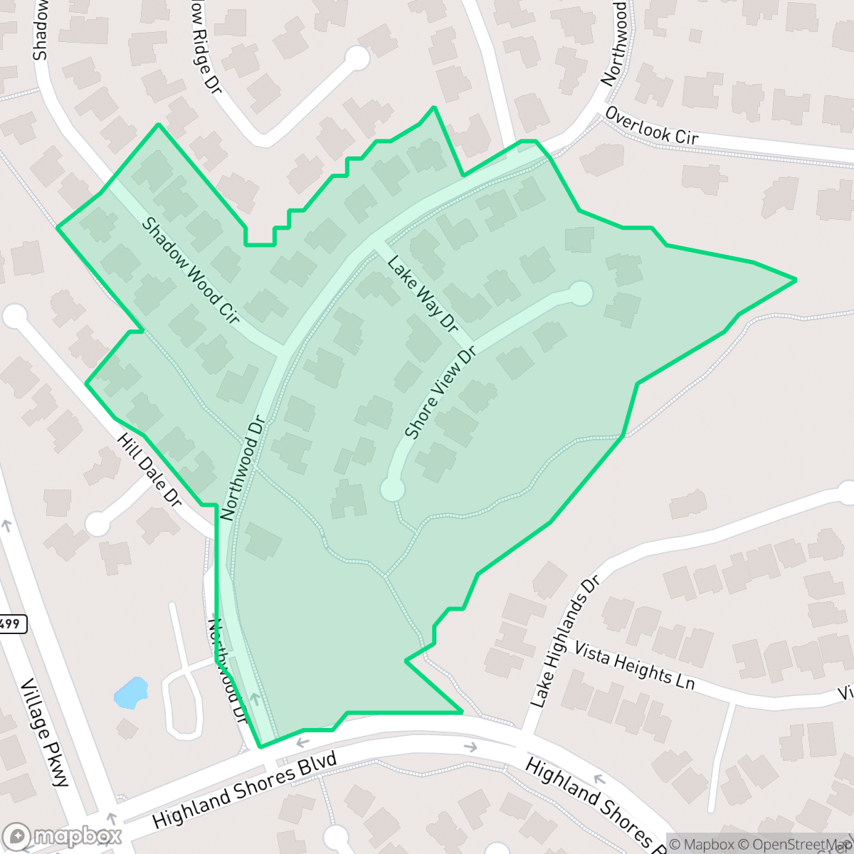 Map showing the location of Highland Shores 11-C, Highland Village, TX