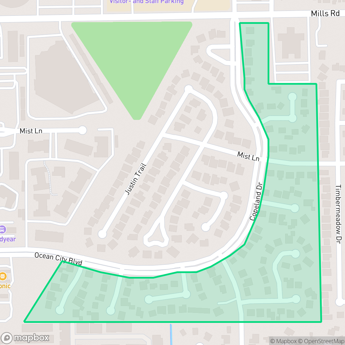 Map showing the location of Boardwalk, Houston, TX