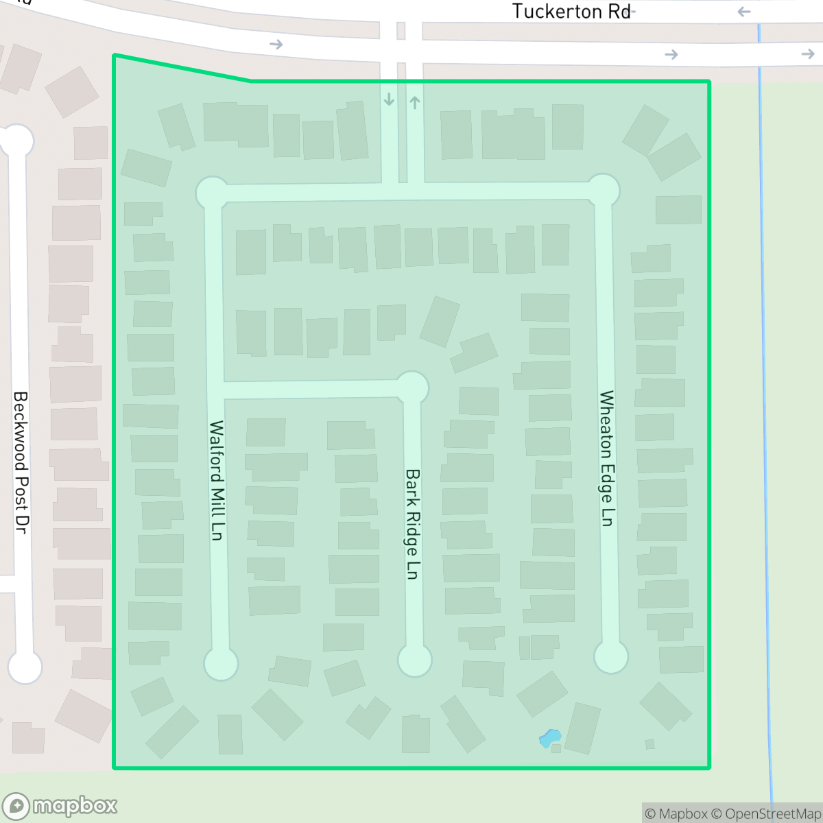 Map showing the location of Deaton Mill, Houston, TX