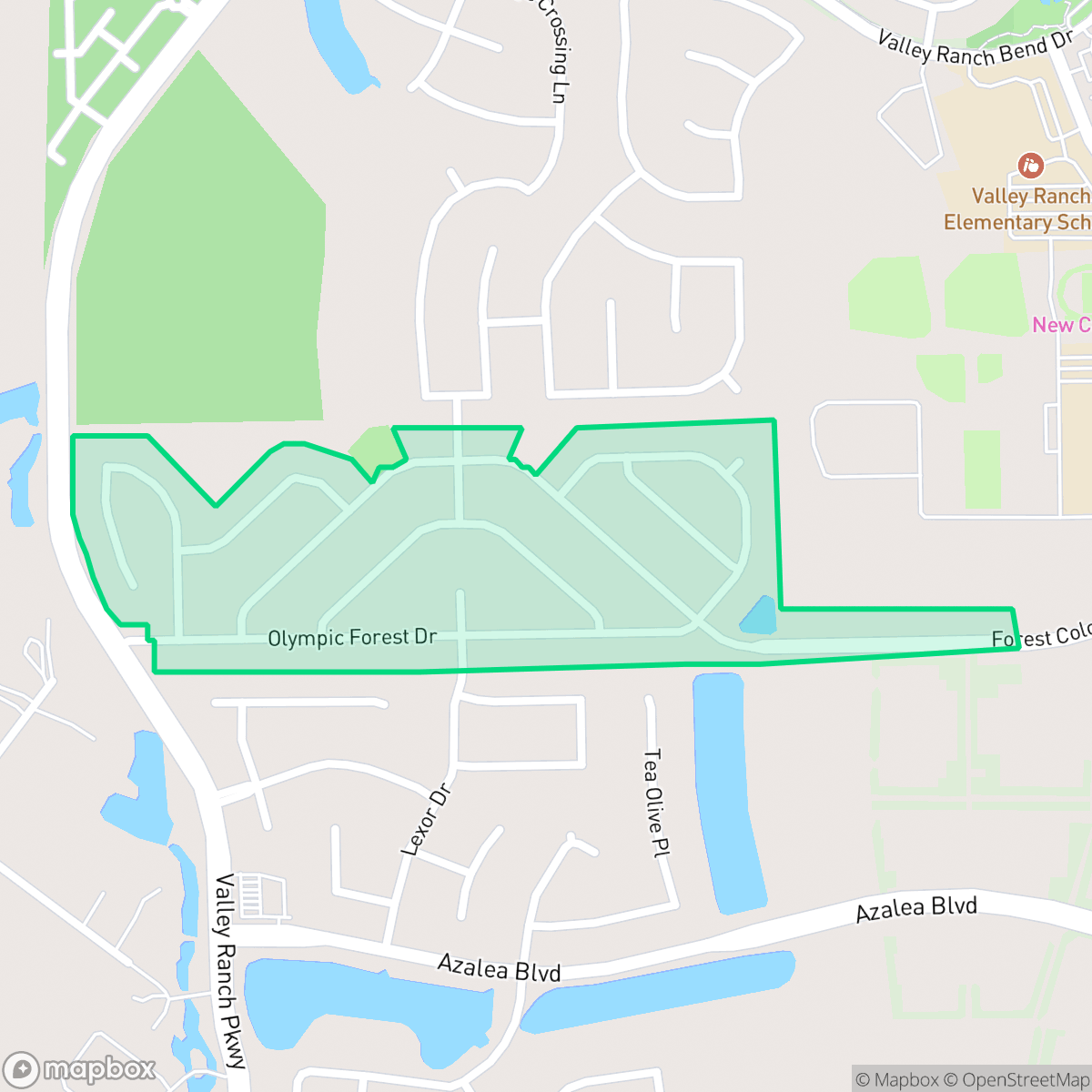 Map showing the location of Forest Colony, Houston, TX