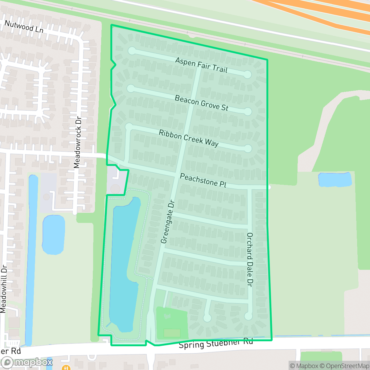 Map showing the location of Forest Ridge, Houston, TX