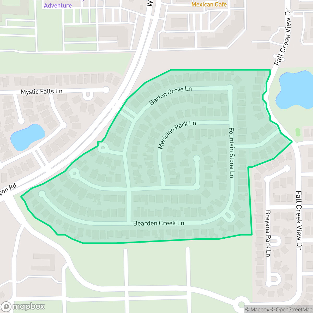 Map showing the location of Heather Glen, Houston, TX
