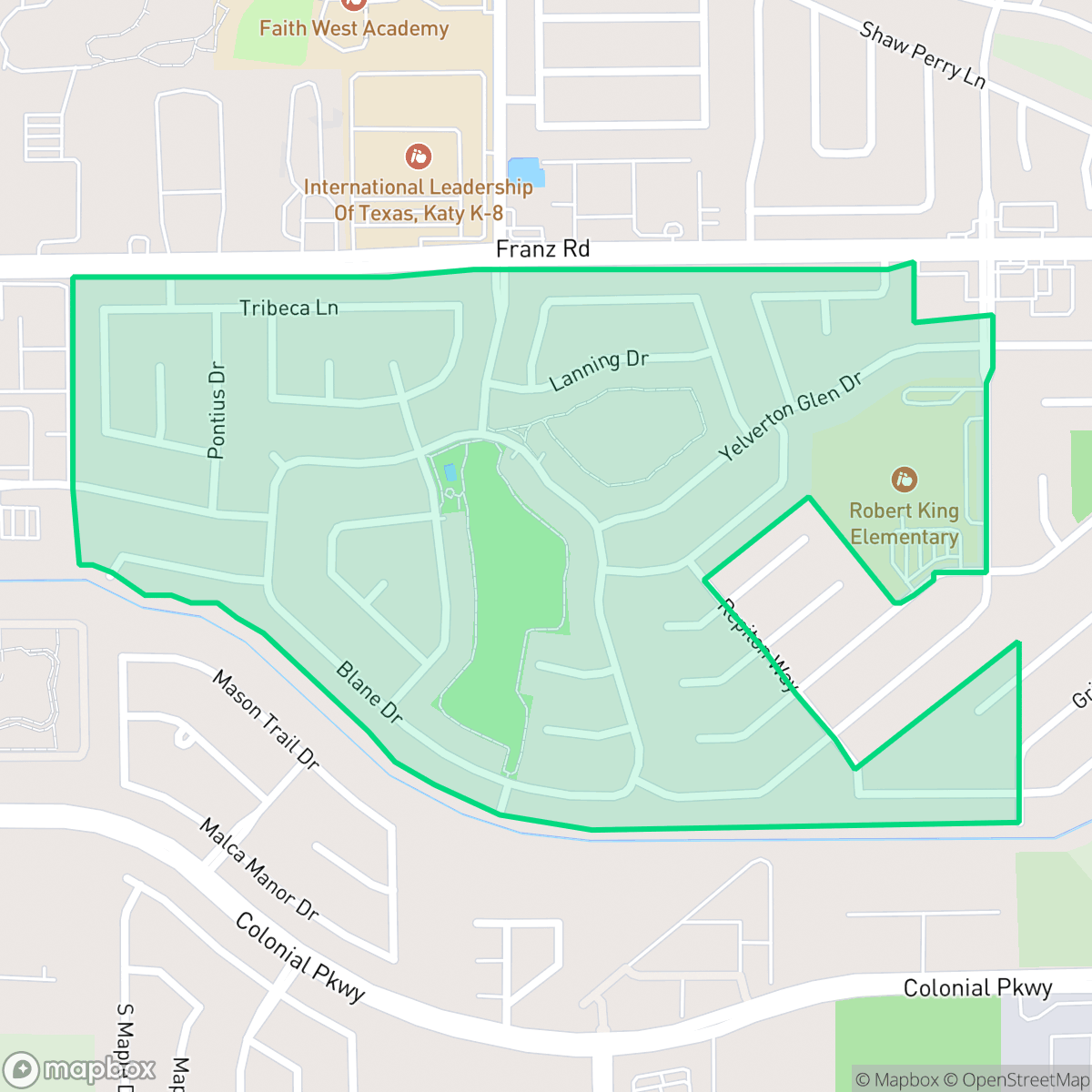 Map showing the location of Lakecrest, Houston, TX