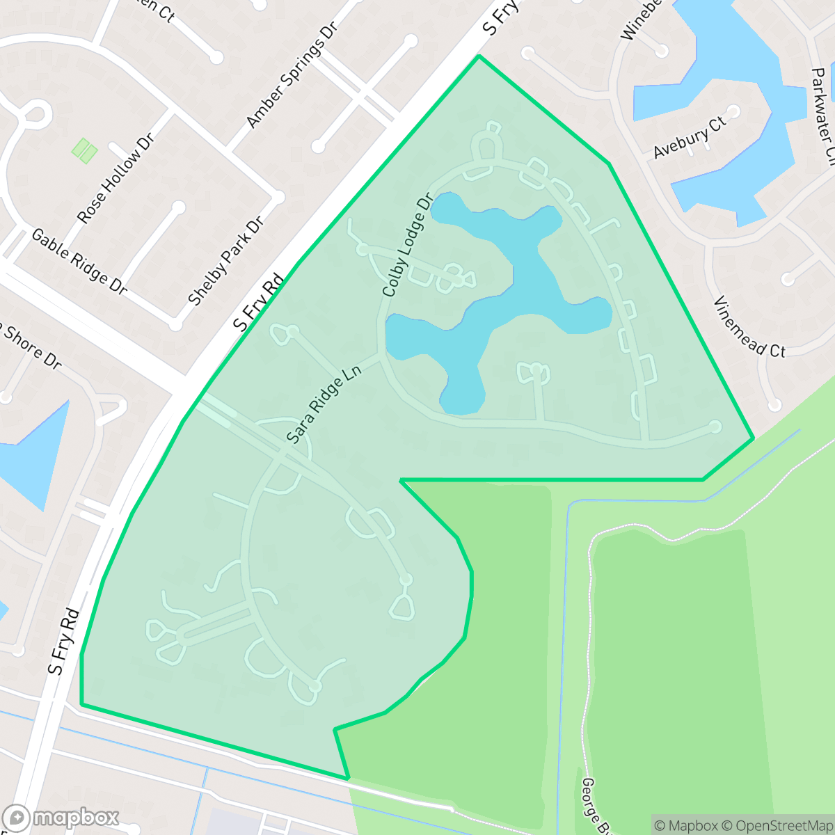 Map showing the location of LakeForest, Houston, TX