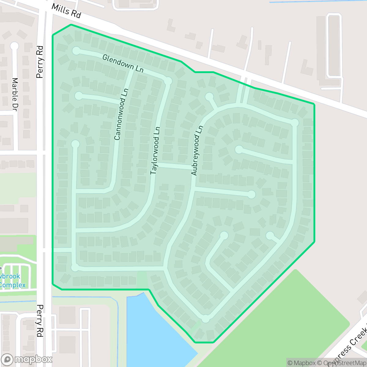 Map showing the location of Linnfield, Houston, TX