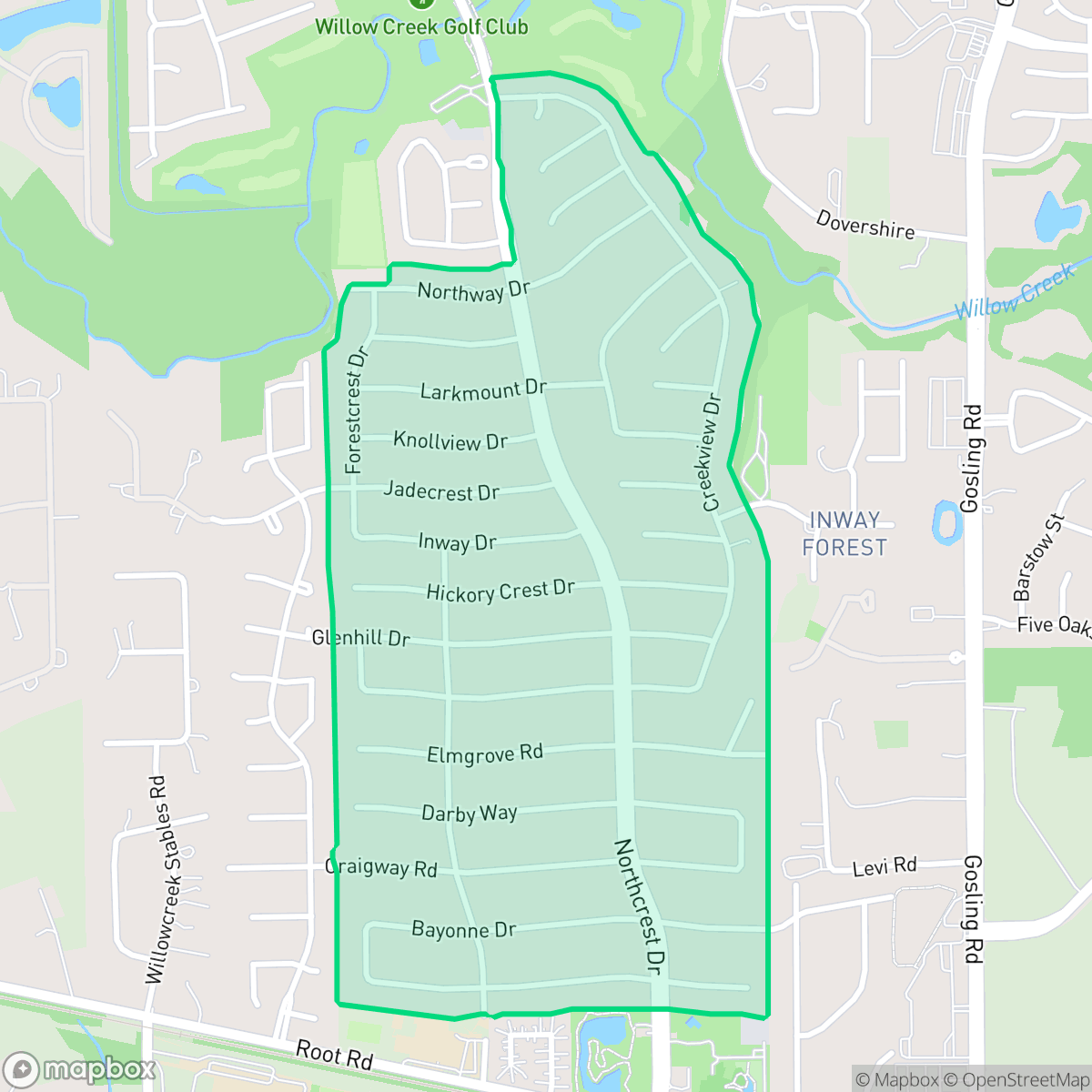 Map showing the location of Northampton, Houston, TX