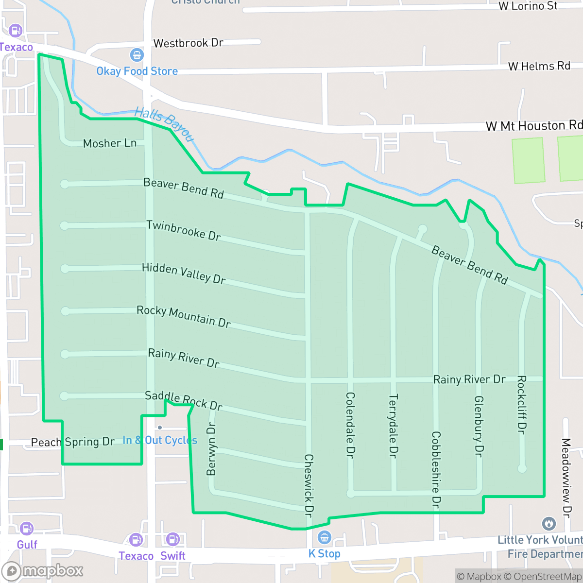 Map showing the location of Northline Terrace, Houston, TX