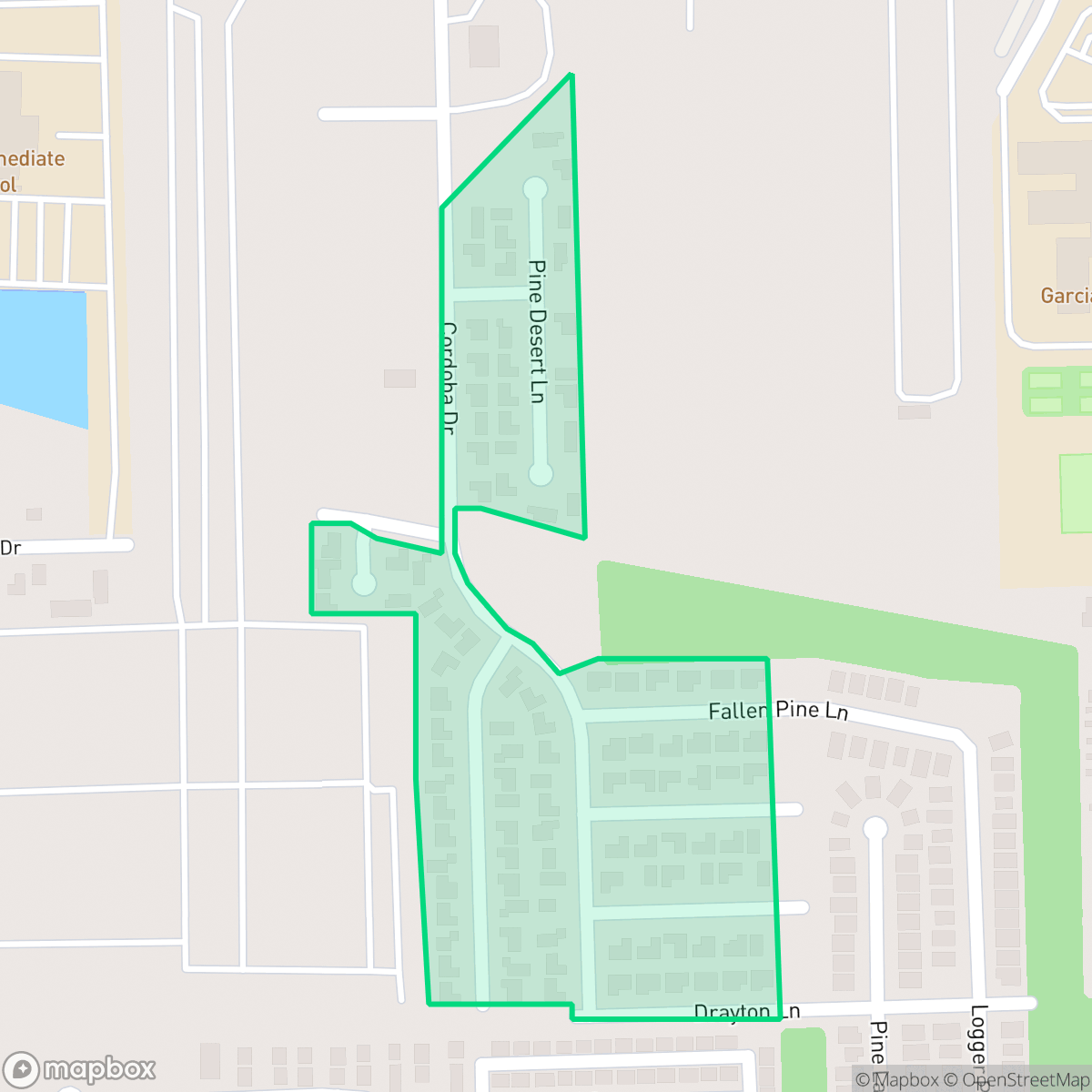 Map showing the location of Pine Valley Meadows, Houston, TX