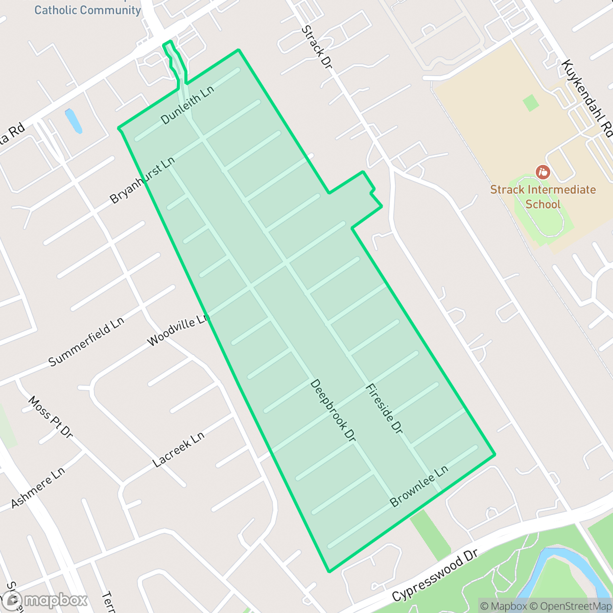 Map showing the location of Terra Nova, Houston, TX