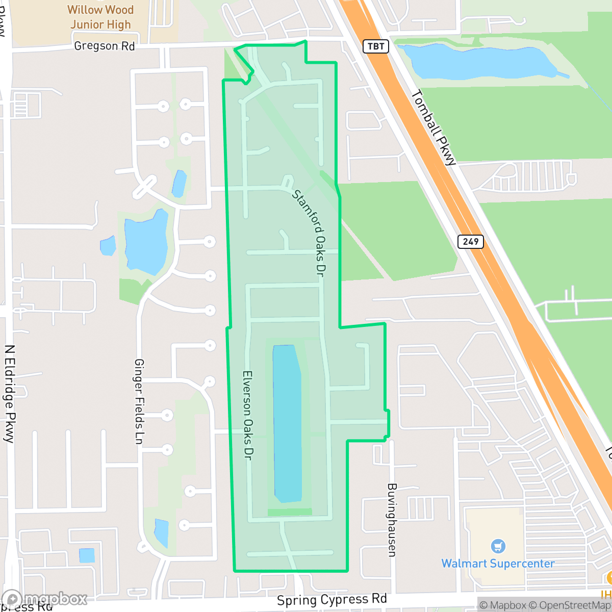 Map showing the location of Trails of Cypress Lake, Houston, TX