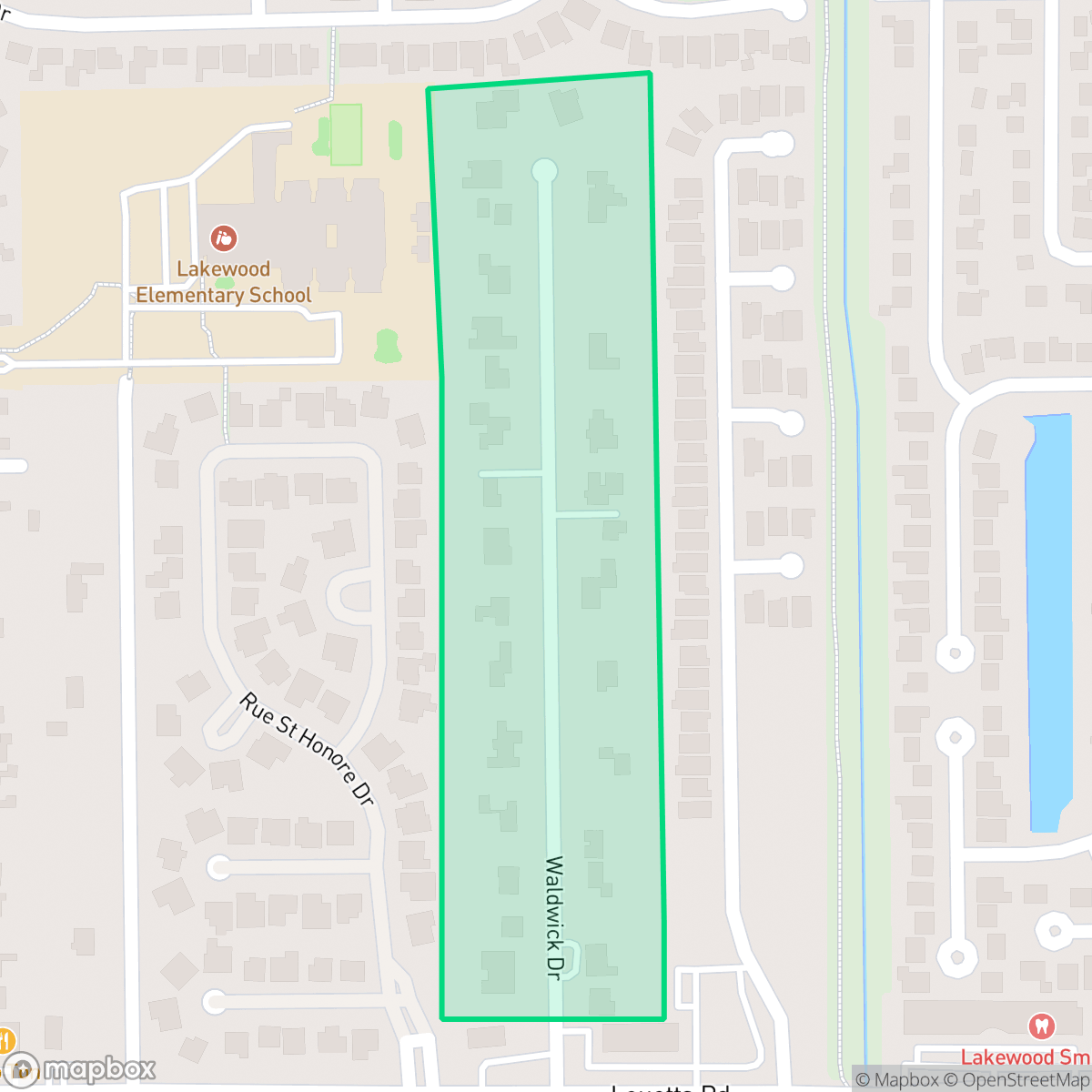 Map showing the location of Waldwick, Houston, TX