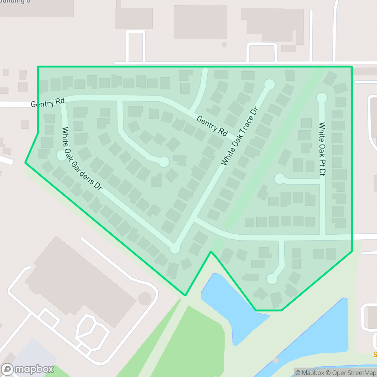 Map showing the location of White Oak Springs, Houston, TX