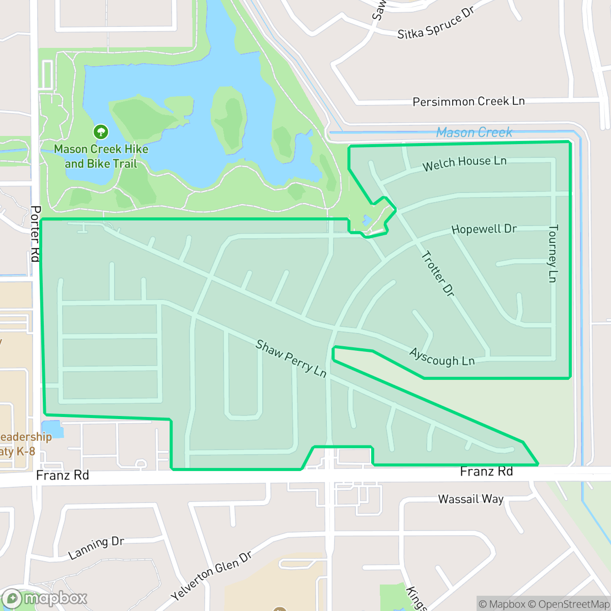 Map showing the location of Williamsburg Parish, Houston, TX