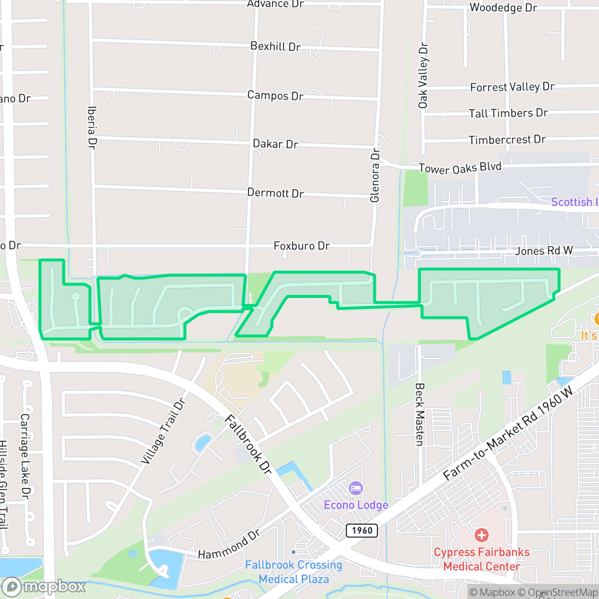 Map showing the location of Wortham Landing, Houston, TX