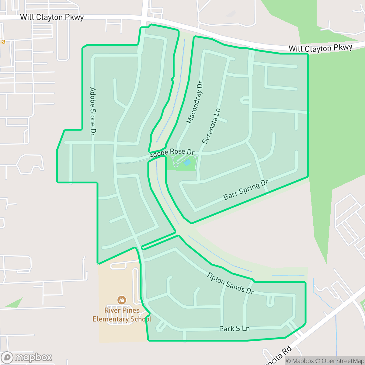 Map showing the location of Woodland Pines, Humble, TX