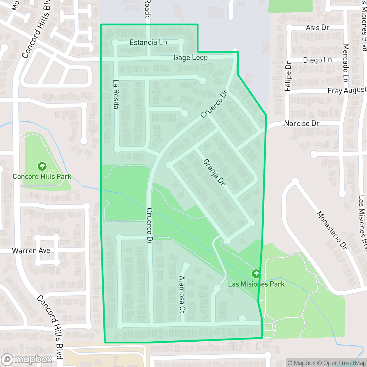 Map showing the location of Southern Development, Laredo, TX