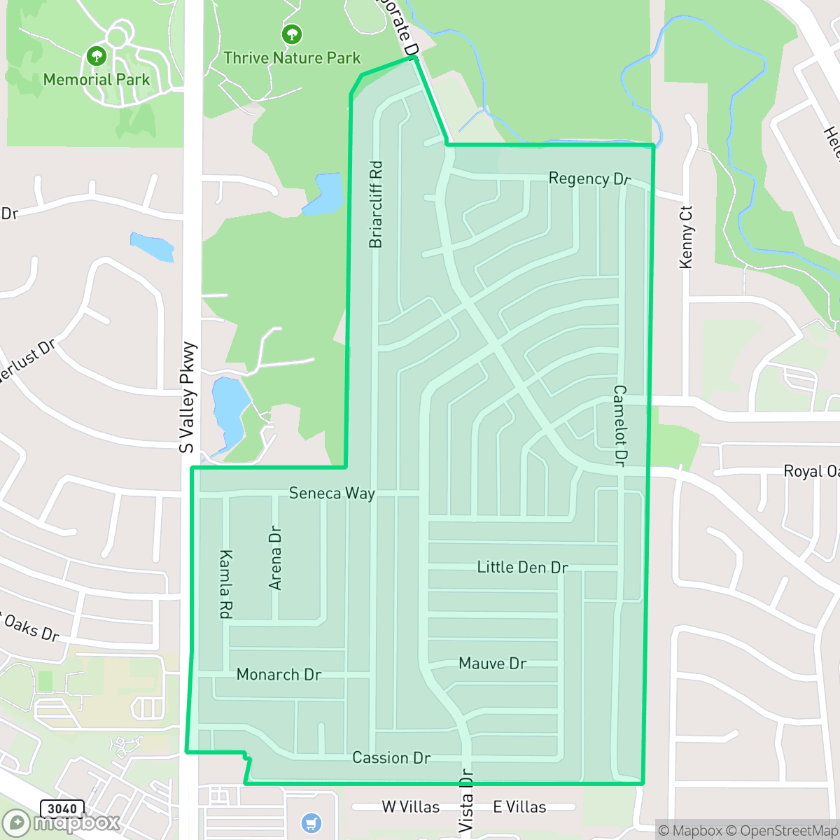 Map showing the location of Valley Vista, Lewisville, TX