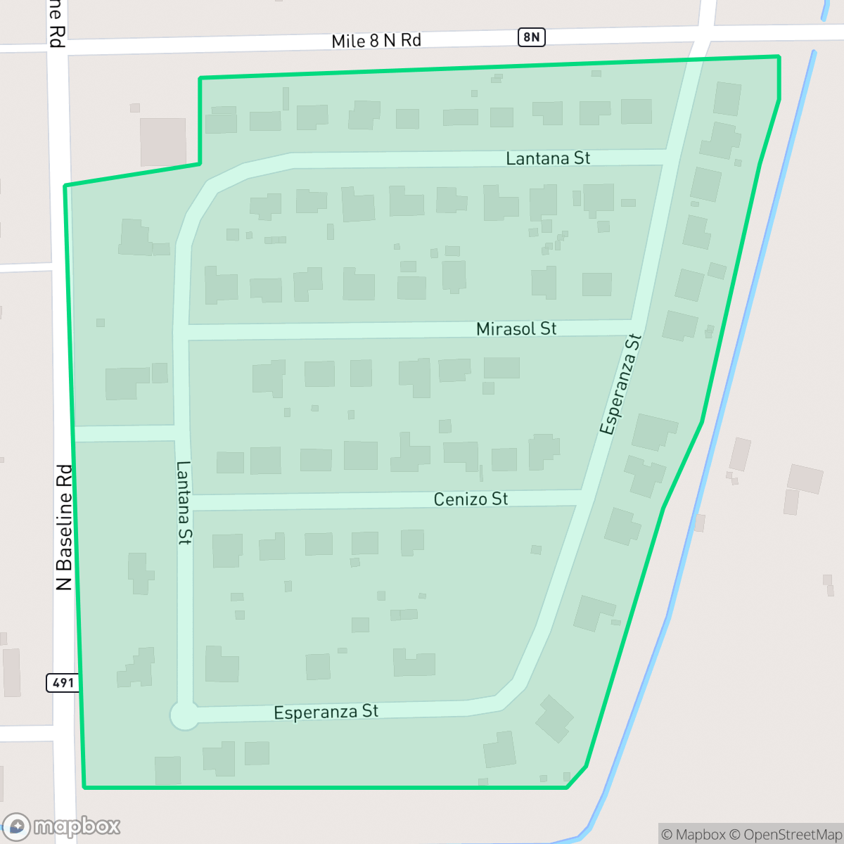 Map showing the location of Las Flores del Valle, Mercedes, TX
