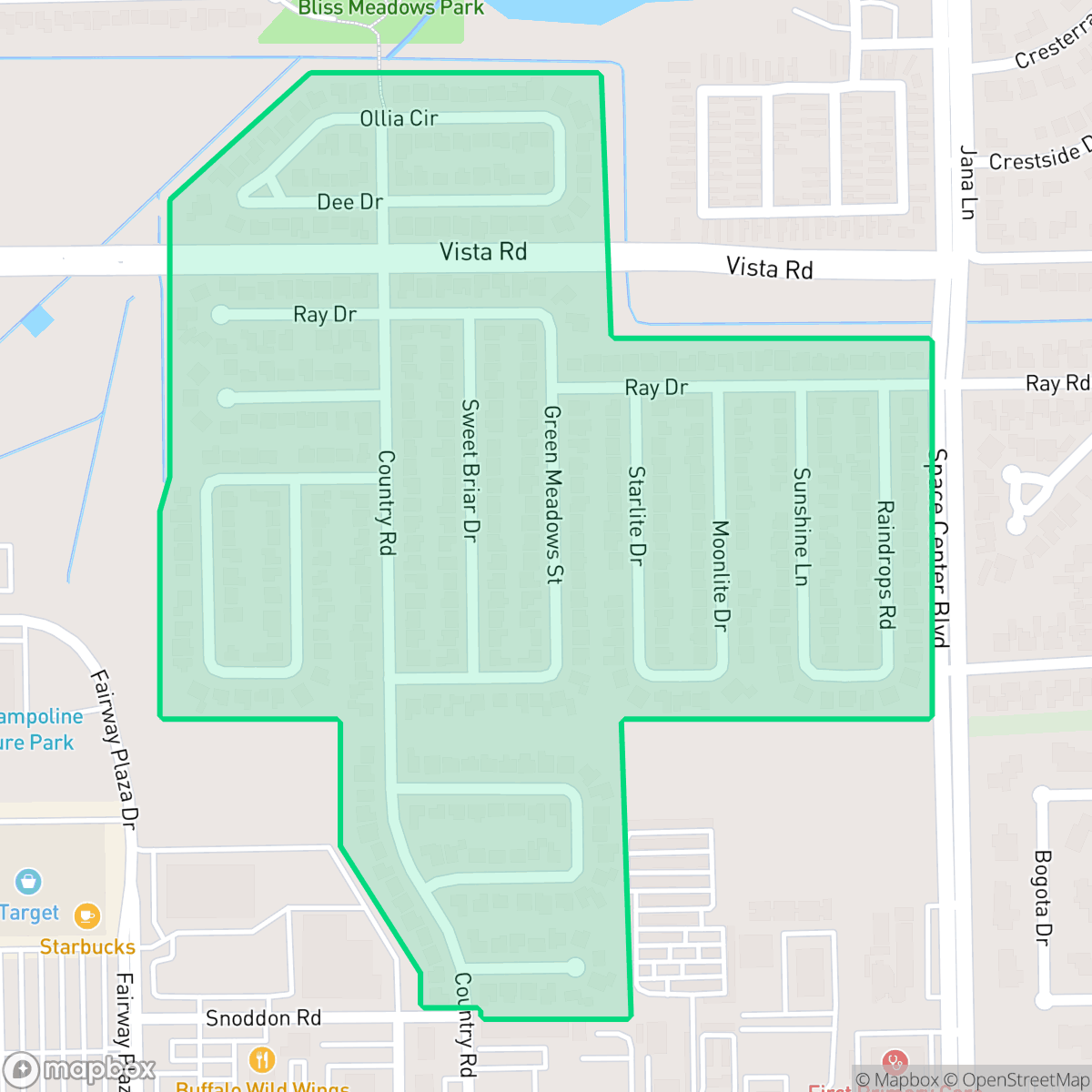 Map showing the location of Country Briar, Pasadena, TX