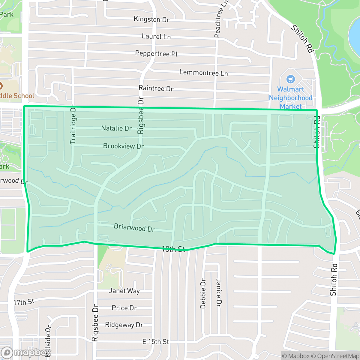 Map showing the location of Briarwood, Plano, TX