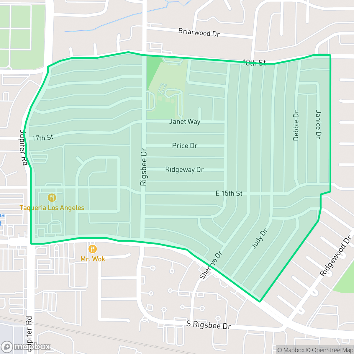 Map showing the location of Meadows, Plano, TX