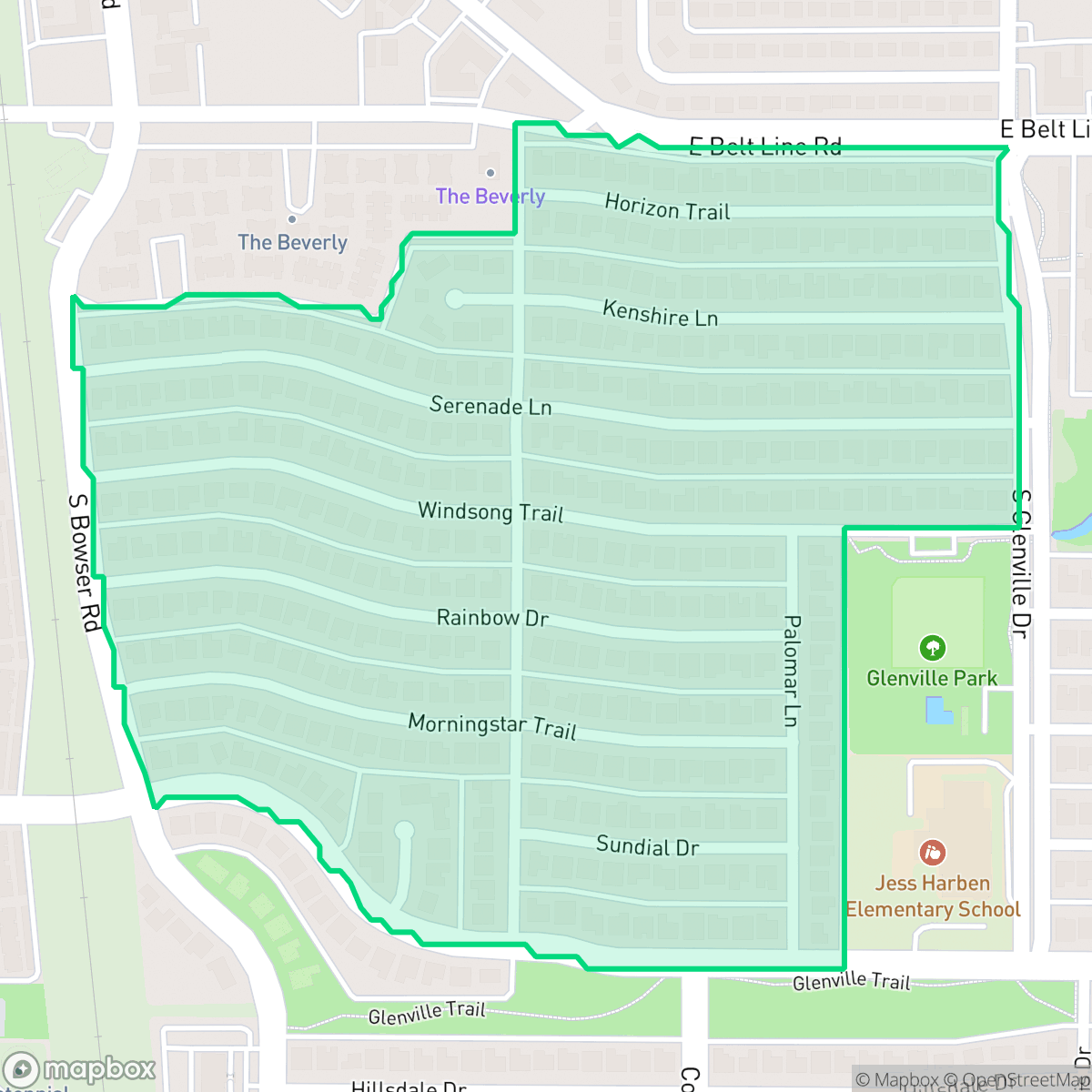 Map showing the location of North College Park, Richardson, TX