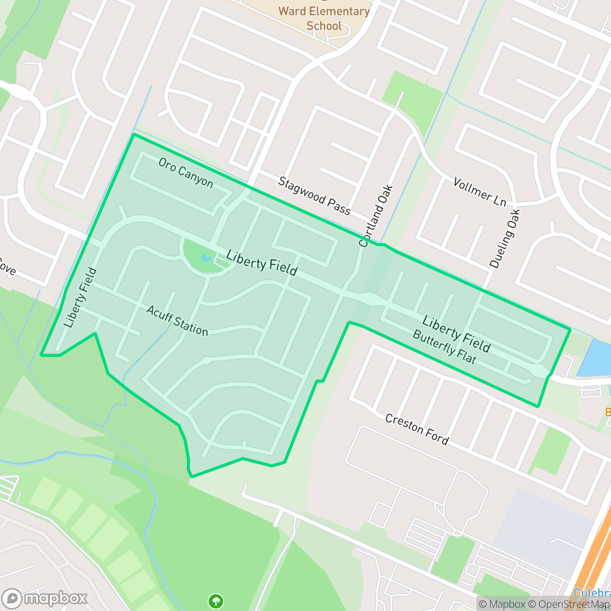 Map showing the location of Bridgewood Ranch, San Antonio, TX